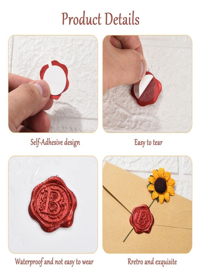 Yoption 50Pcs Initial K Wax Seal Stickers, Metallic Red Self Adhesive Letter Envelope Seals Stickers for Wedding Party Birthday Christmas (K) - Image 4